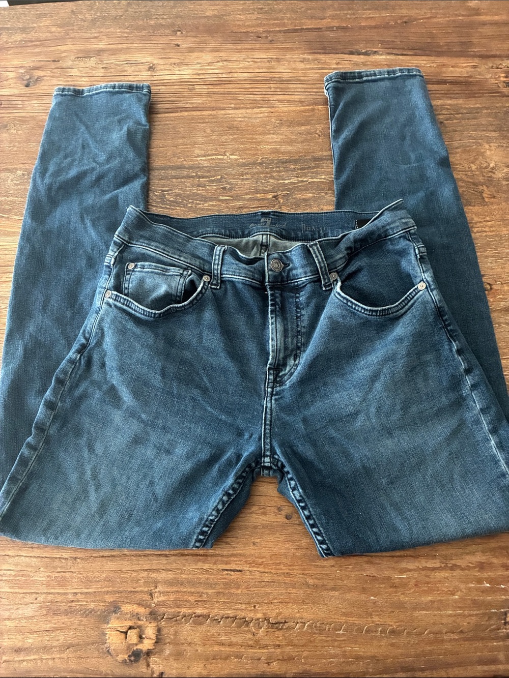 7 For All Mannkind Straight Slim Men's Dark Blue Jeans